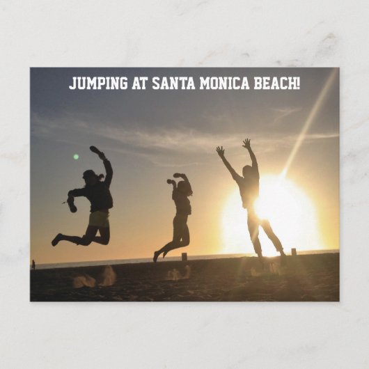 Jumping in Santa Monica Beach Briefkaart (Voorkant)