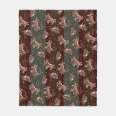 Jumping Jackalope Kerstmis Fleece Deken (Voorkant)