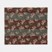 Jumping Jackalope Kerstmis Fleece Deken (Voorkant (Horizontaal))