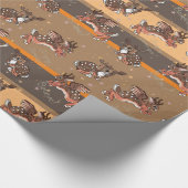 Jumping Jackalope kerstwrapping Cadeaupapier (Hoek)