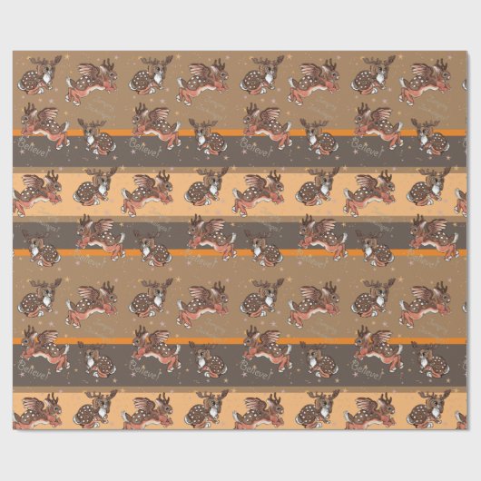 Jumping Jackalope kerstwrapping Cadeaupapier (Vlak)