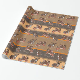 Jumping Jackalope kerstwrapping Cadeaupapier