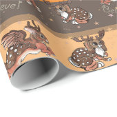 Jumping Jackalope kerstwrapping Cadeaupapier (Rol Hoek)