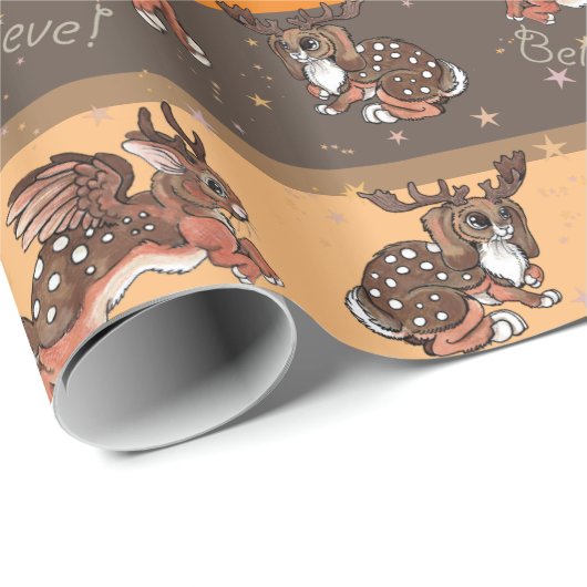 Jumping Jackalope kerstwrapping Cadeaupapier (Rol Hoek)