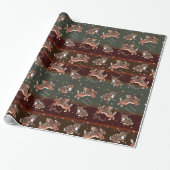 Jumping Jackalope kerstwrapping Cadeaupapier (Uitgerold)