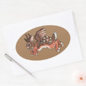Jumping Jackalope/Worpletinger Ovale Sticker (Envelop)