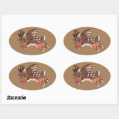 Jumping Jackalope/Worpletinger Ovale Sticker (Vel)