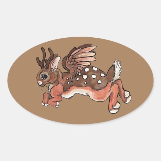 Jumping Jackalope/Worpletinger Ovale Sticker (Voorkant)