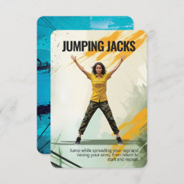 Jumping Jacks Fitness Kaart met Blue Backing