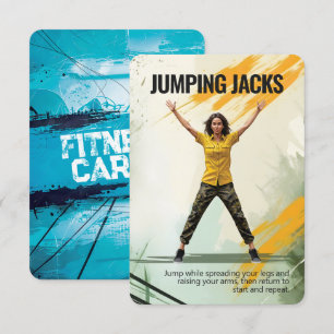 Jumping Jacks Fitness Kaart met Blue Backing