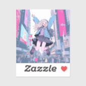 Jumping JK シール｜寿司娘 Seal GenerativeAI Sticker (Vel)