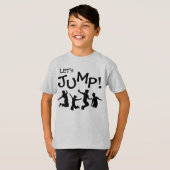 Jumping kids trampoline birthday t-shirt (Voorkant volledig)