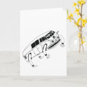 Jumping Kombi Van Illustratie Wenskaart Kaart (Gele Bloem)