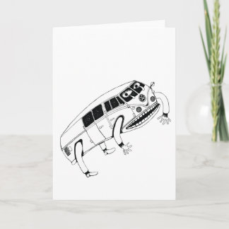 Jumping Kombi Van Illustratie Wenskaart Kaart
