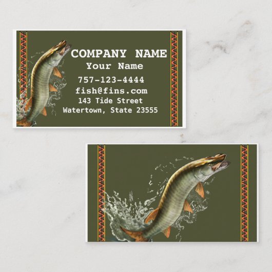 Jumping Muskie Visitekaartje (Voorkant / Achterkant)