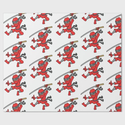 Jumping Ninja Design Cadeaupapier (Vlak)