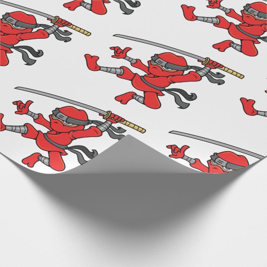 Jumping Ninja Design Cadeaupapier (Hoek)