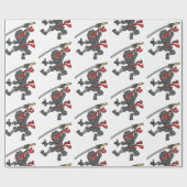  Jumping Ninja Design Cadeaupapier (Vlak)