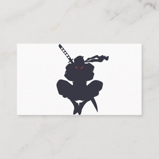 Jumping Ninja silhouette - Kies achtergrondkleur Visitekaartje (Achterkant)