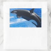 Jumping Orca Whale Rechthoekige Sticker (Tas)