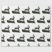 Jumping Paard Jockey In Groen Inpakpapier (Vlak)