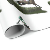 Jumping Paard Jockey In Groen Inpakpapier (Rol Hoek)