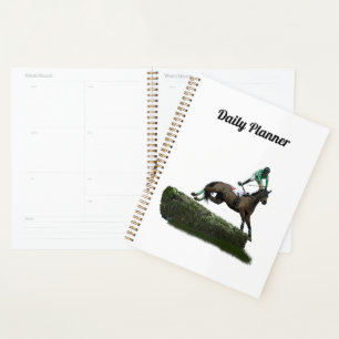 Jumping Paard Jockey In Groene Dagelijkse Planner