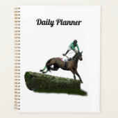 Jumping Paard Jockey In Groene Dagelijkse Planner (Voorkant)