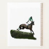 Jumping Paard Jockey In Groene Dagelijkse Planner (Achterkant)