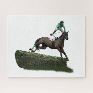 Jumping Paard Jockey In Groene Legpuzzel