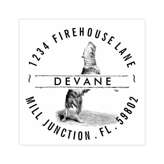 Jumping Pit Bull Terrier retour adres stempel (Afrduk)