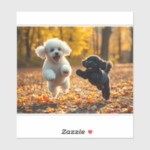 Jumping poedel Puppies Sticker