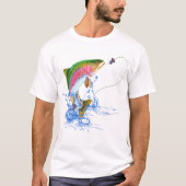 Jumping Rainbow Trout Vist Lure T-shirt (Voorkant)