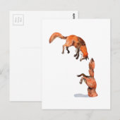 Jumping Red Fox Briefkaart (Voorkant / Achterkant)