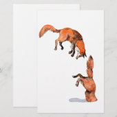 Jumping Red Fox Briefpapier (Voorkant / Achterkant)