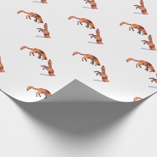 Jumping Red Fox Cadeaupapier (Hoek)