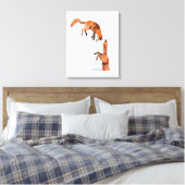 Jumping Red Fox Canvas Afdruk (Insitu (Slaapkamer))