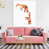 Jumping Red Fox Canvas Afdruk (Insitu (Woonkamer))