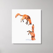 Jumping Red Fox Canvas Afdruk (Voorkant)
