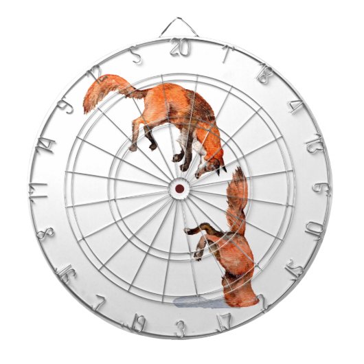 Jumping Red Fox Dartbord (Voorkant)
