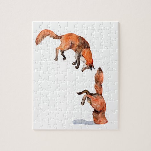 Jumping Red Fox Legpuzzel (Verticaal)