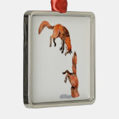 Jumping Red Fox Metalen Ornament (Rechts)