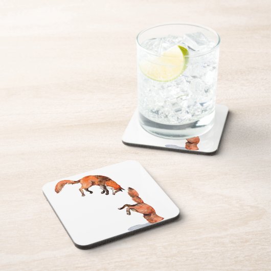 Jumping Red Fox Onderzetter (Rechterzijde)