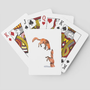 Jumping Red Fox Pokerkaarten