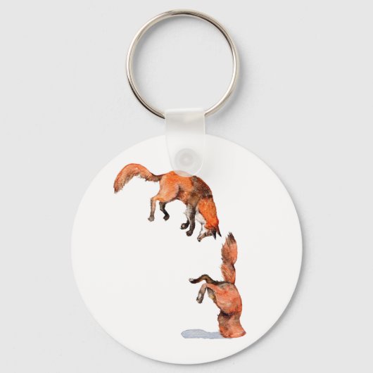 Jumping Red Fox Sleutelhanger (Voorkant)