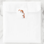 Jumping Red Fox Vierkante Sticker (Tas)