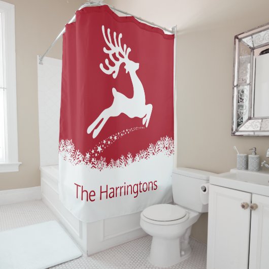 Jumping Rendier aangepaste naam douchegordijn (In situ)