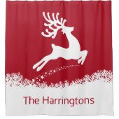 Jumping Rendier aangepaste naam douchegordijn (Voorkant)