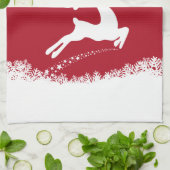 Jumping Rendier aangepaste naam keukenhanddoek (Gevouwen)