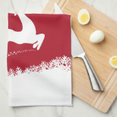 Jumping Rendier aangepaste naam keukenhanddoek (Quarter Fold)